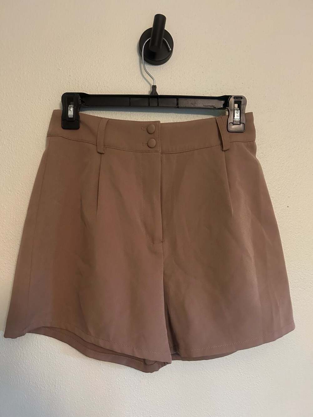 Versona Modern Brown Pleated High Waisted Dress Shorts